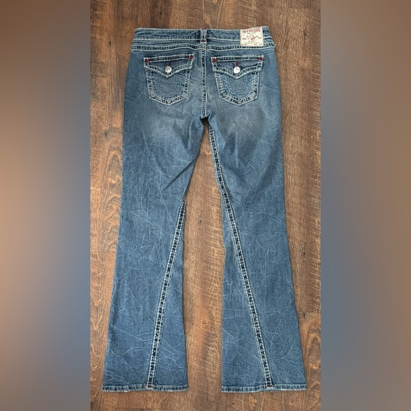 True Religion Joey Low-rise Flare 👖 tinted denim wash👖 EUC ⭐️ size 29 - Picture 3 of 6